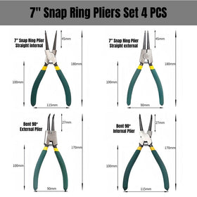 LCYLFH 7-inch 90-degree external snap ring plier reaches tight spots for efficient work.