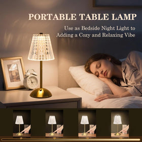 LCZYUYU crystal table lamp acrylic shade detail with diamond refractor effect