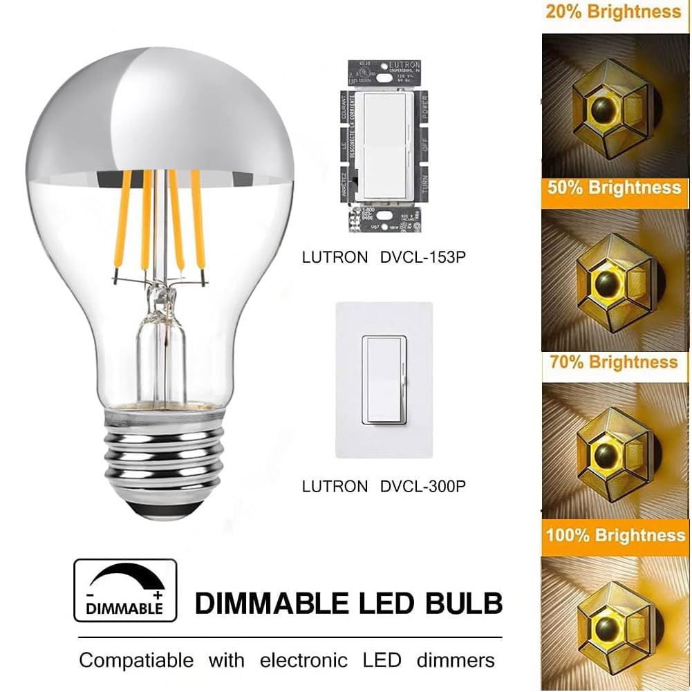 LDCHIUEN dimmable LED bulb with smooth 0–100% dimming for compatible dimmers