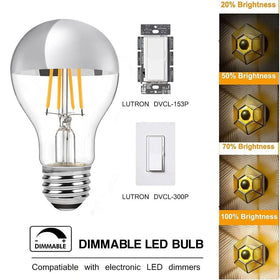 LDCHIUEN dimmable LED bulb with smooth 0–100% dimming for compatible dimmers