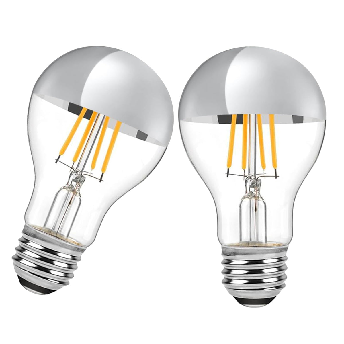 LDCHIUEN half-chrome LED bulb with mirror top reduces glare in chandeliers