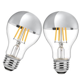 LDCHIUEN half-chrome LED bulb with mirror top reduces glare in chandeliers