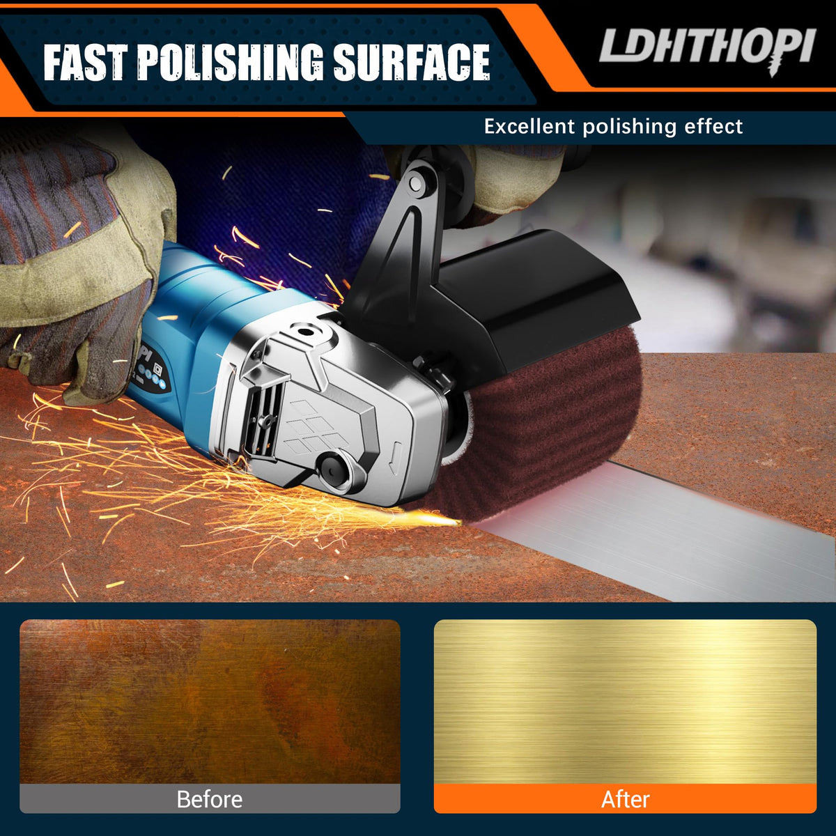 LDHTHOPI handheld polisher with dust cover protects workspace during use