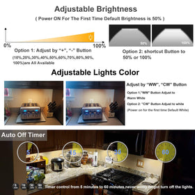 LDOPTO LED bar light with timer auto-off for energy saving