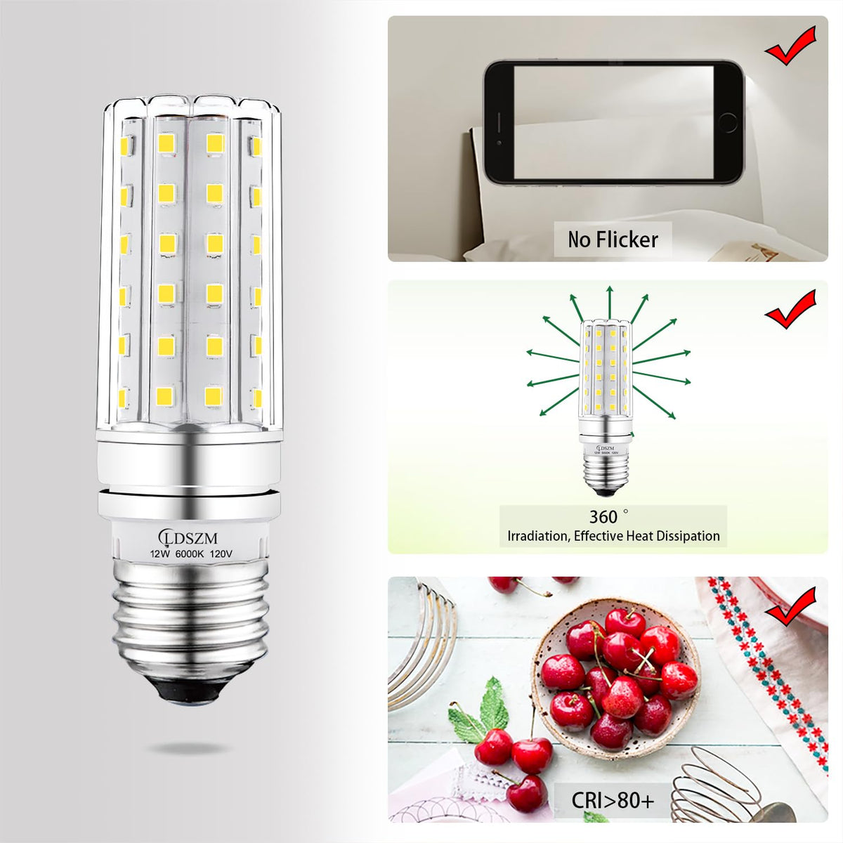 LDSZM LED bulb flicker-free light for comfortable evenings