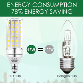 LDSZM E12 LED Corn Light Bulb 3-pack daylight at 5000K for vibrant room illumination
