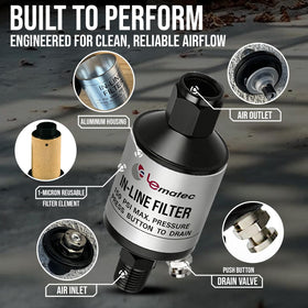 AI303 push-button drain valve enabling quick maintenance during use.