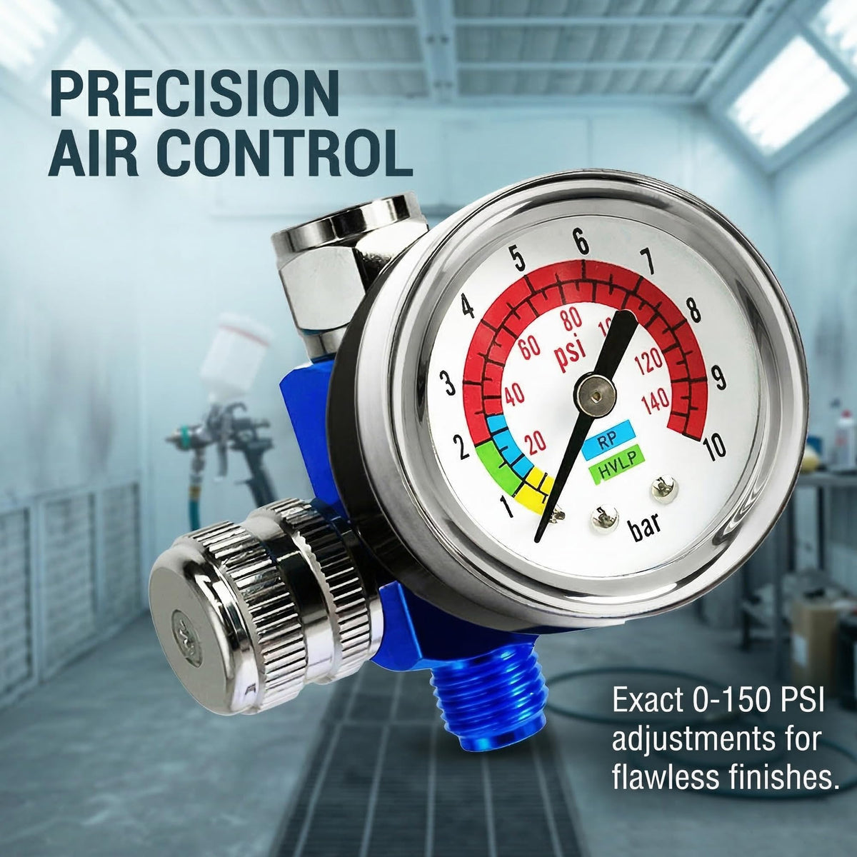 LE LEMATEC flow control valve attachment enabling smooth adjustments for pneumatic tools