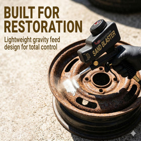 LE LEMATEC sand blaster at 90 psi delivers steady performance and efficient material use