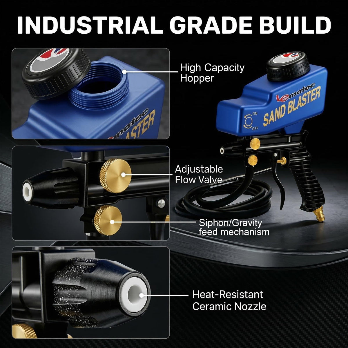 Le Lematec sand blaster ceramic nozzle durable and consistent spray