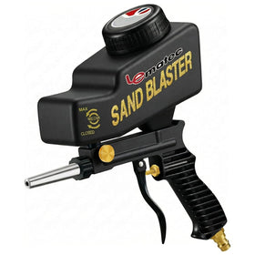 LE LEMATEC sand blaster gravity-feed assembly for precise rust removal and glass etching