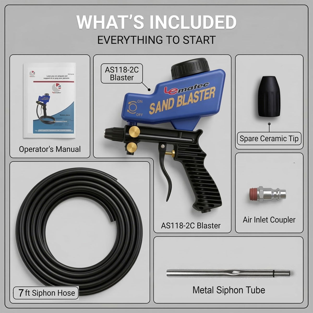 Le Lematec sand blaster inline air filter for dry air operation