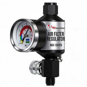 LE LEMATEC spray gun regulator gauge enables precise airflow for consistent finishes.