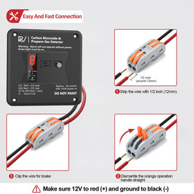 Leakbee RV CO/LP detector 12V wiring area for simple installation