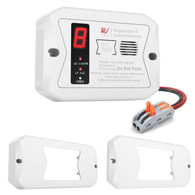 Leakbee RV Dual LP/CO detector front view with dual sensors for safer RV travel