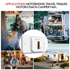 Leakbee RV propane detector kit includes manual, screws, and connectors