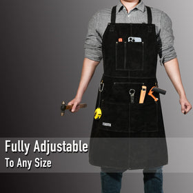 LeaSeek durable cowhide material offering heat resistance during grinding tasks.