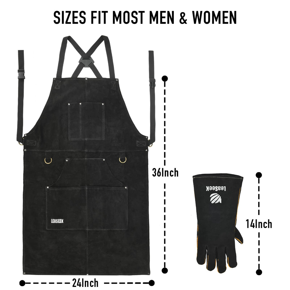 LeaSeek welding apron quick-release buckle for easy on-off.