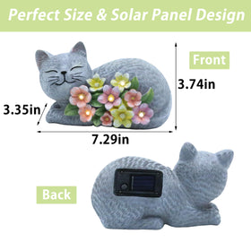 LEAESMHR Garden Cat Statue compact dimensions fit patios.