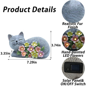 LEAESMHR Resin Cat Statue texture shows durable weatherproof material.
