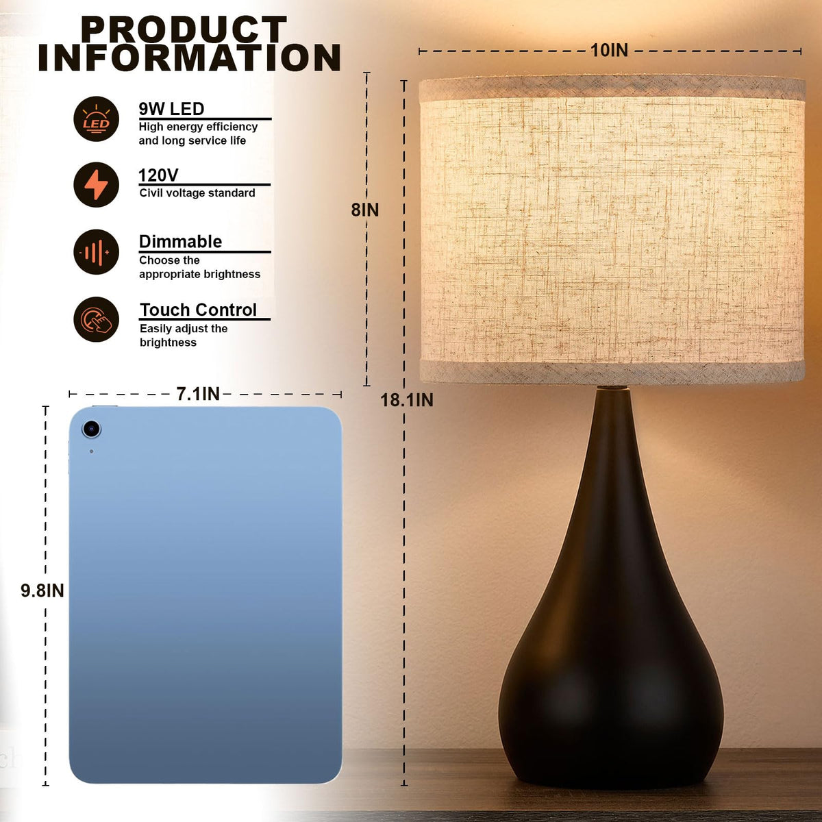 Leasgy 3-way dimmable lamp adapts from ambient glow to reading light.