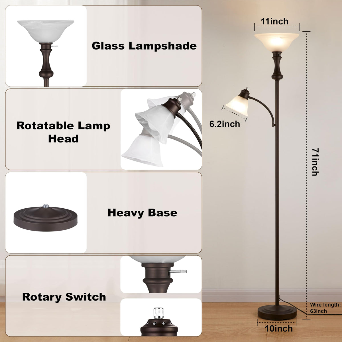 Leasgy bulb included floor lamp ready to light