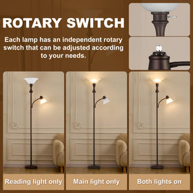 Leasgy frosted glass lampshade floor lamp provides softer light