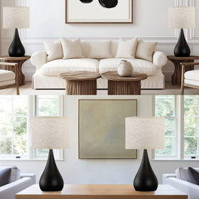 Leasgy heavy iron base delivers stability on busy nightstands.