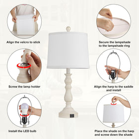 Leasgy nightstand lamp easy 6-step installation for households