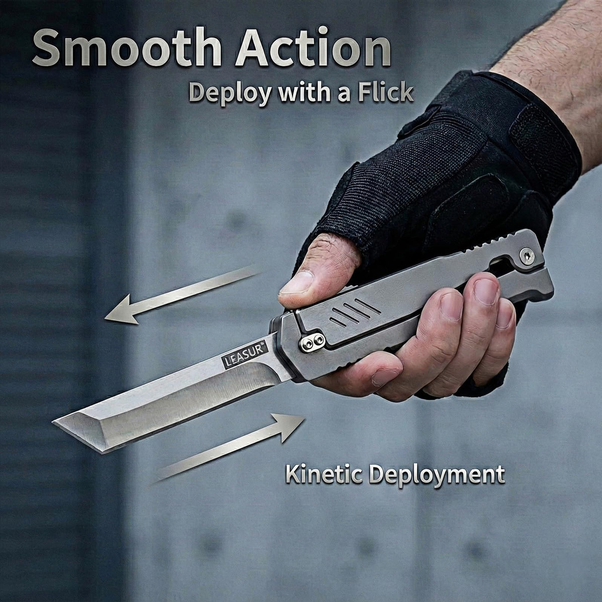 LEASUR belt-clip carry system enables quick access during hikes and work tasks.