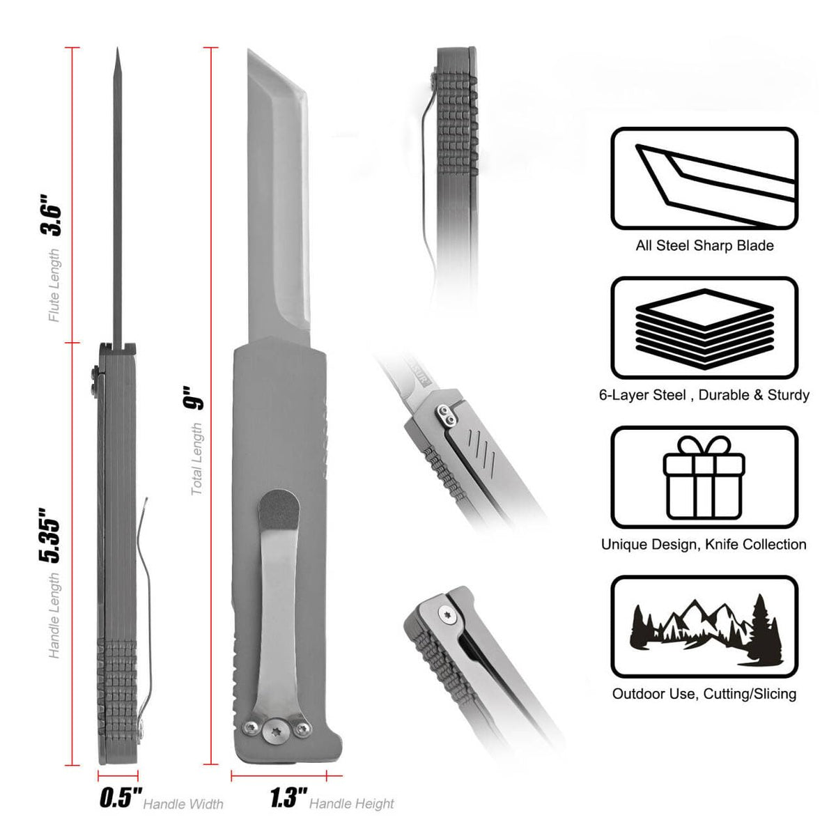 LEASUR ergonomic handle provides secure, comfortable control during extended use.