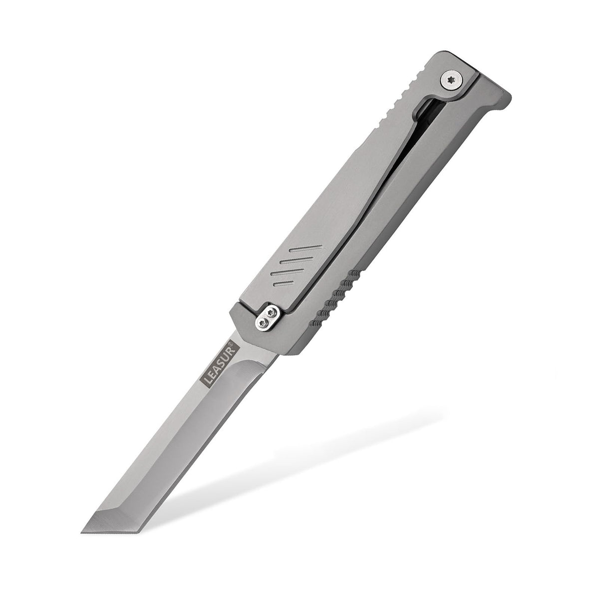 LEASUR tactical folding knife with 9-inch blade for reliable outdoor cutting tasks.