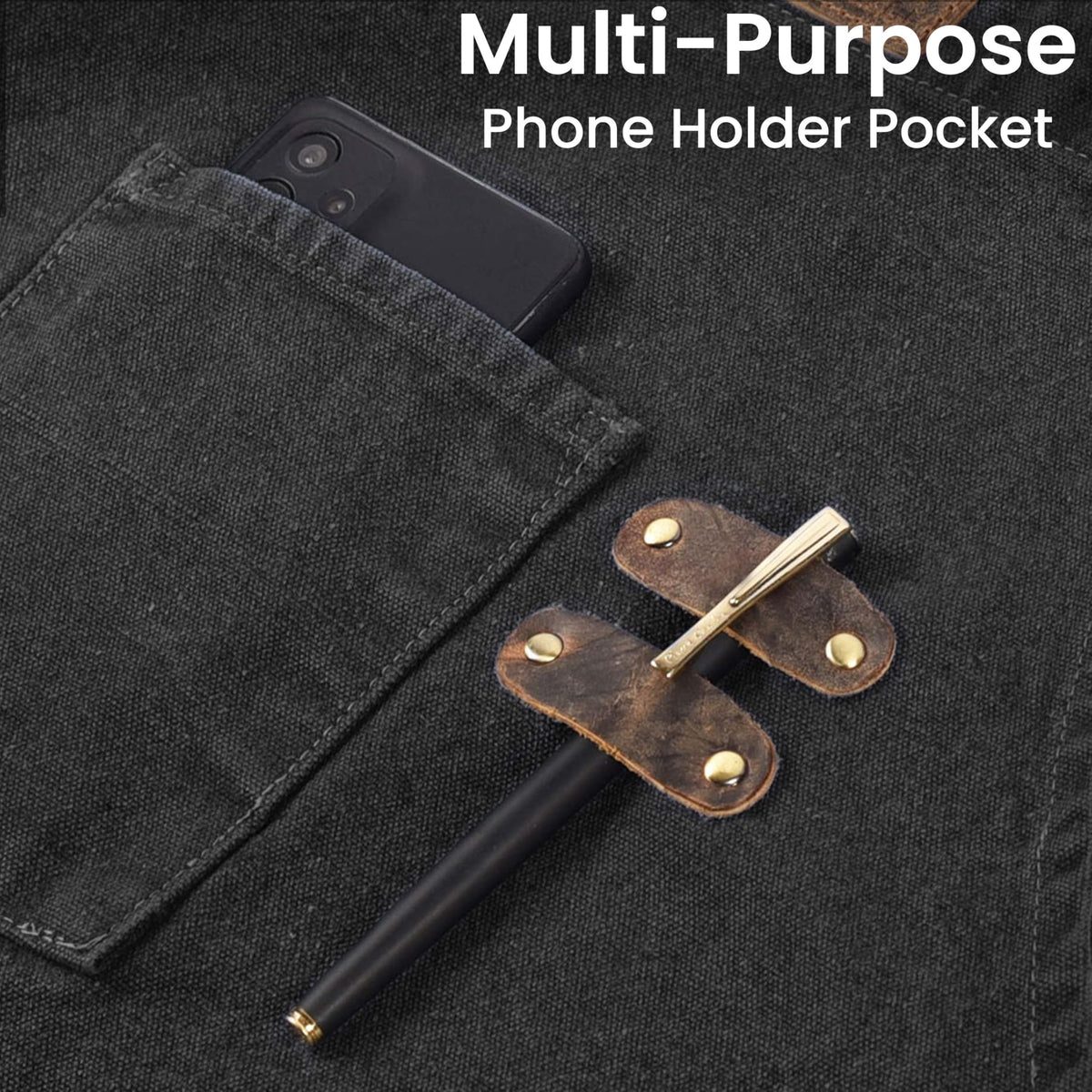 LEATHER VILLAGE Chef Apron tool loops for easy tool access