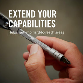 Leatherman Bit Driver Extender provides extra reach to hard-to-reach fasteners.