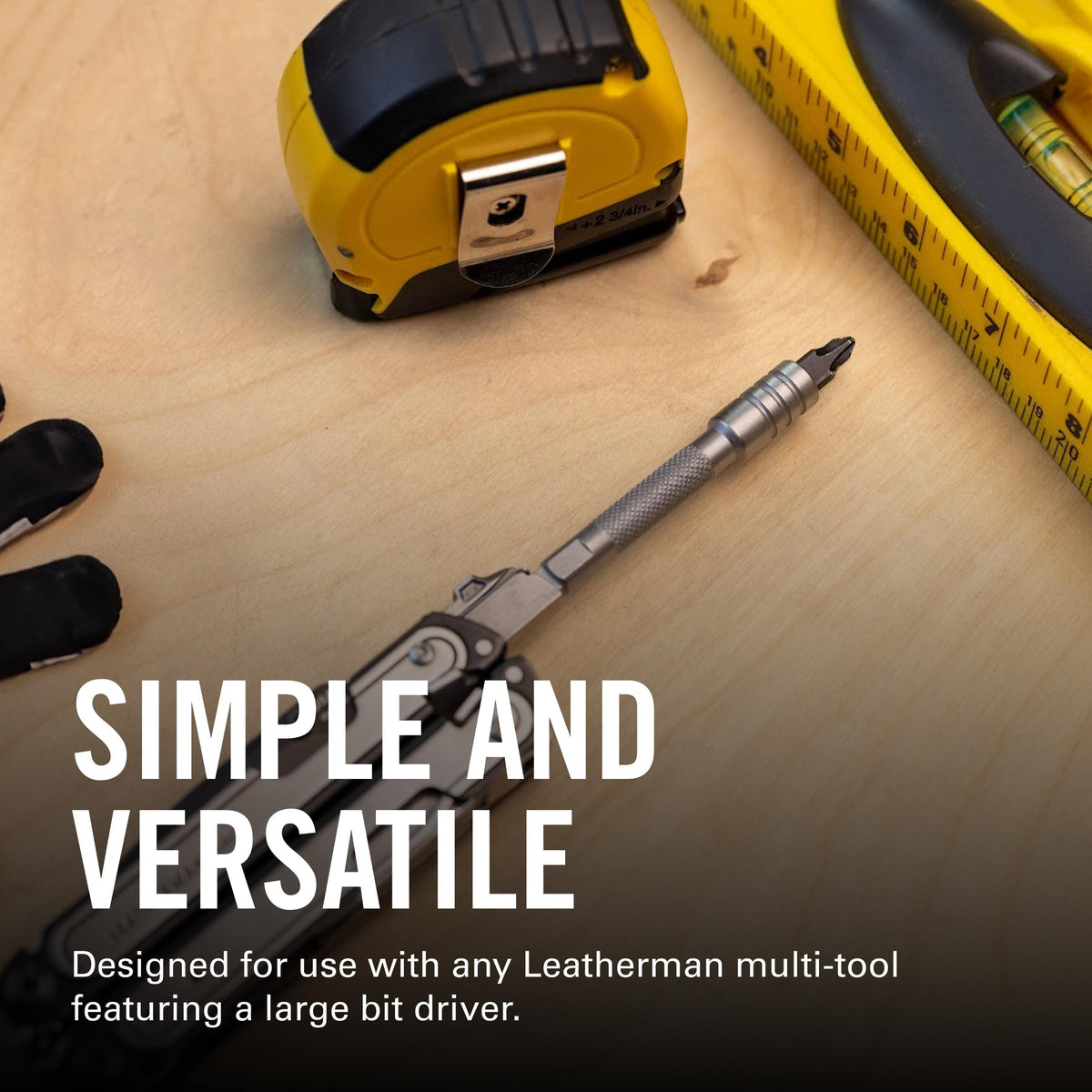 Leatherman Bit Driver Extender demonstrates compatibility with flat bits.