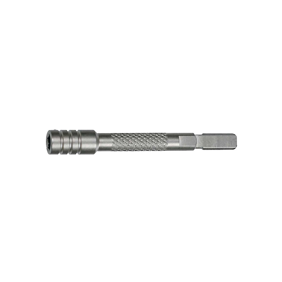 Leatherman Bit Driver Extender in use extends reach for tight spaces.