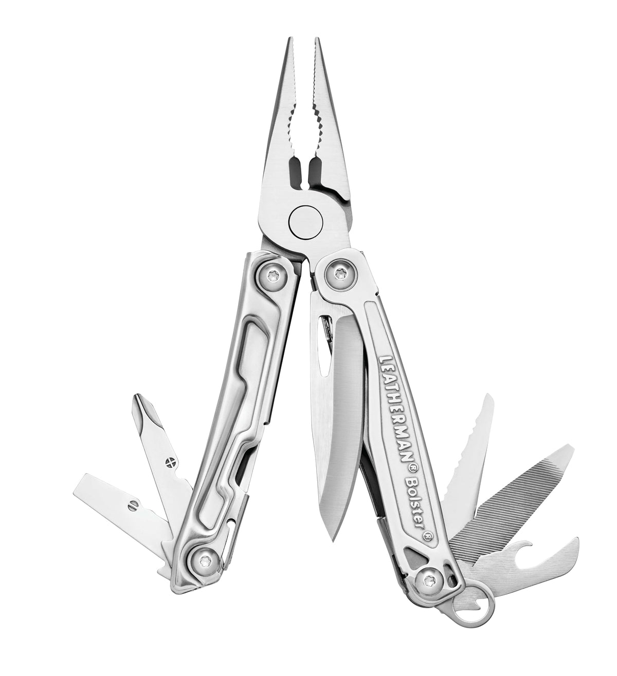 Leatherman Bolster outdoors setup showing versatile 13-in-1 tool for adventures.