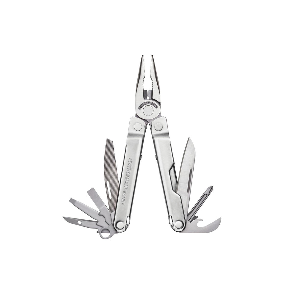Leatherman Bond multitool with pliers for on-the-go repairs.