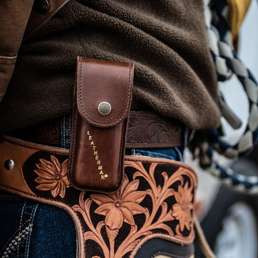 Leatherman Heritage Leather Snap Sheath aging gracefully with daily carry.