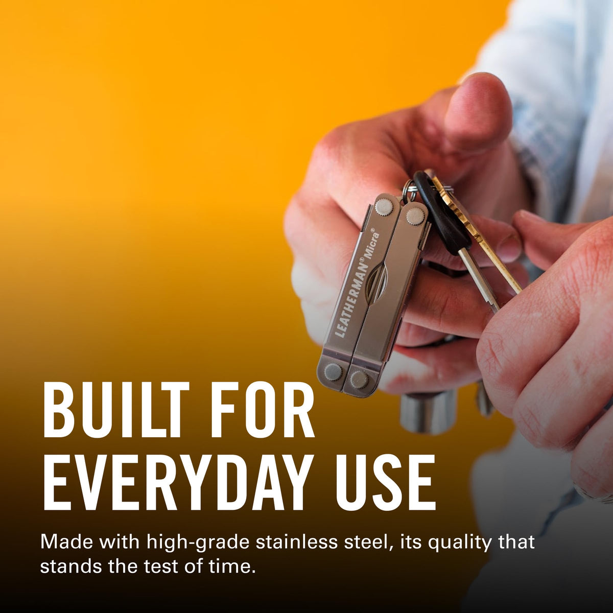 Leatherman Micra pocket-sized form, easy to clip to keys or bags