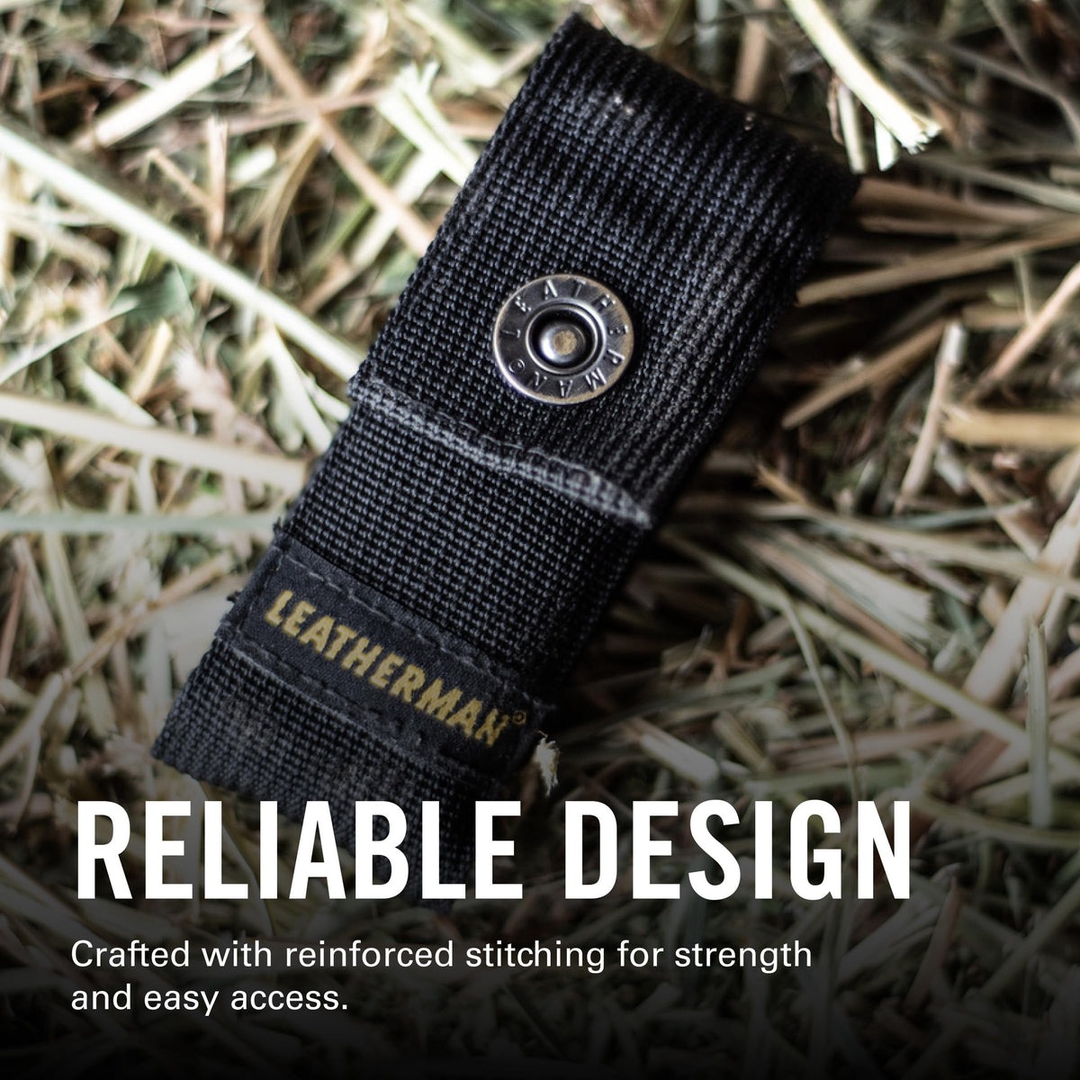 Leatherman premium nylon snap sheath back view shows belt wear compatibility