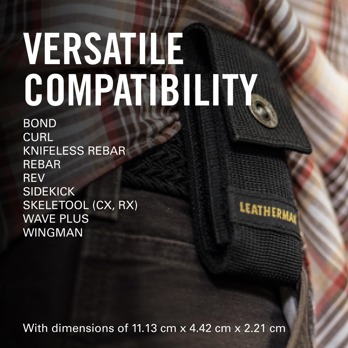 Leatherman premium nylon snap sheath reinforced stitching detail for durability
