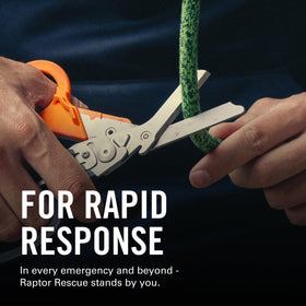 Carbide glass breaker on Leatherman Raptor Rescue for emergency window break.