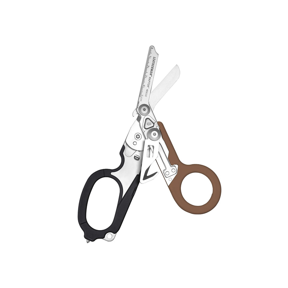 Leatherman Raptor Rescue shears in use for rapid, versatile cutting tasks