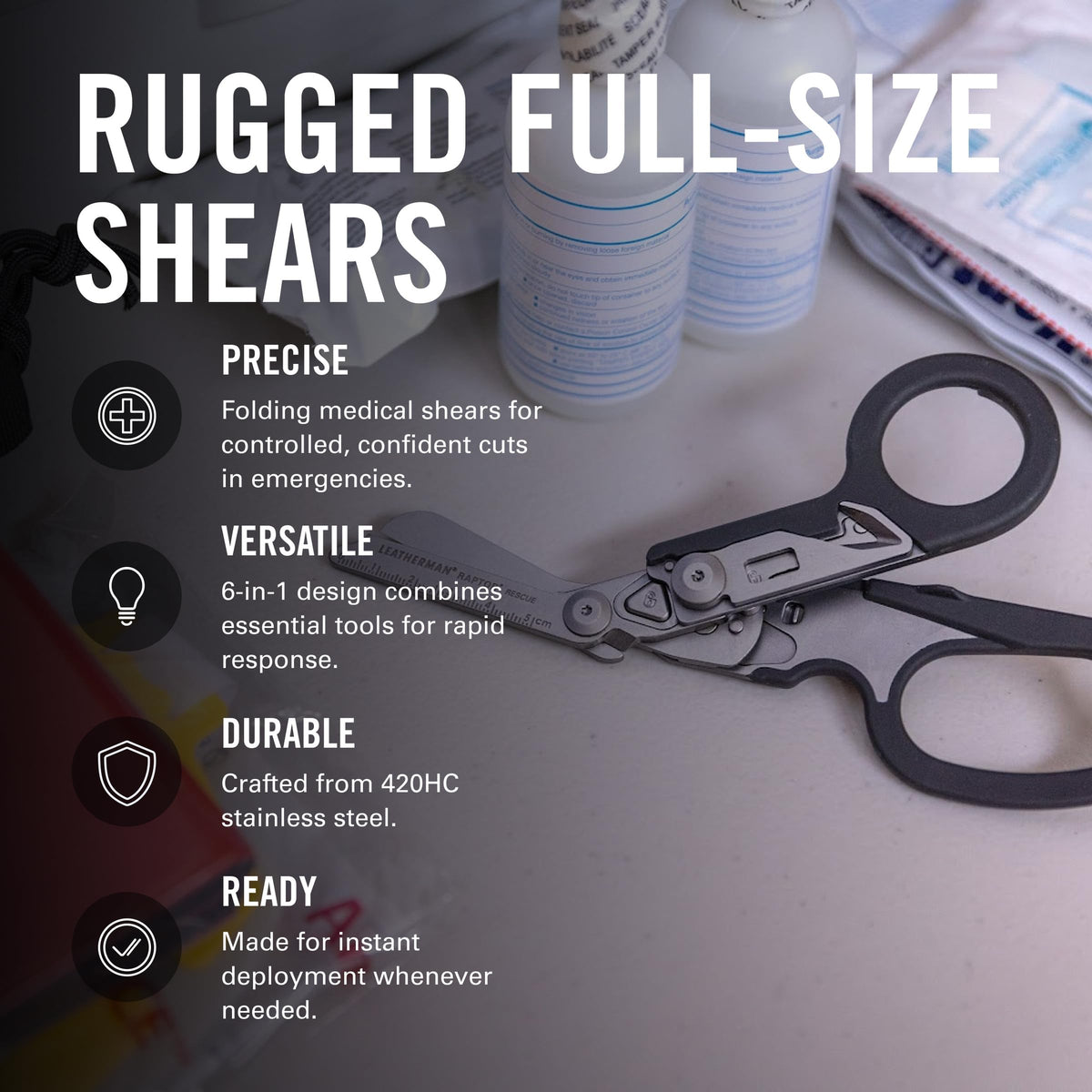 Leatherman Raptor Rescue strap and ring cutter for rescue versatility