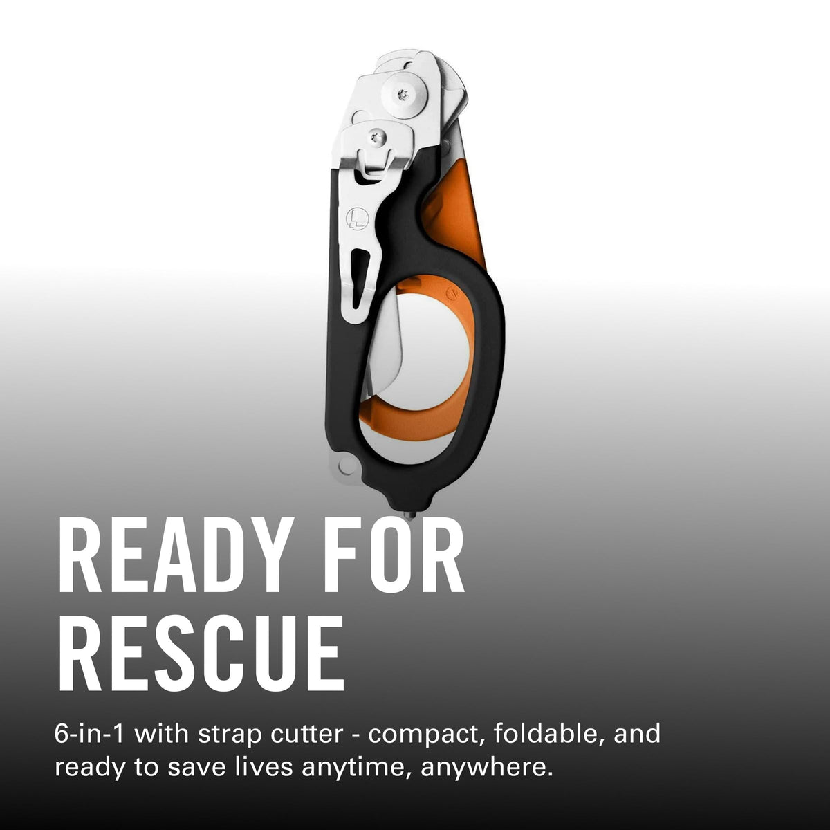 Strap cutter feature on Leatherman Raptor Rescue for rescue operations