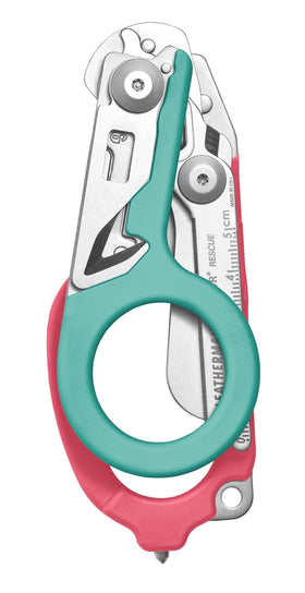 Leatherman Raptor Rescue strap cutter designed for rapid restraints and gear removal.