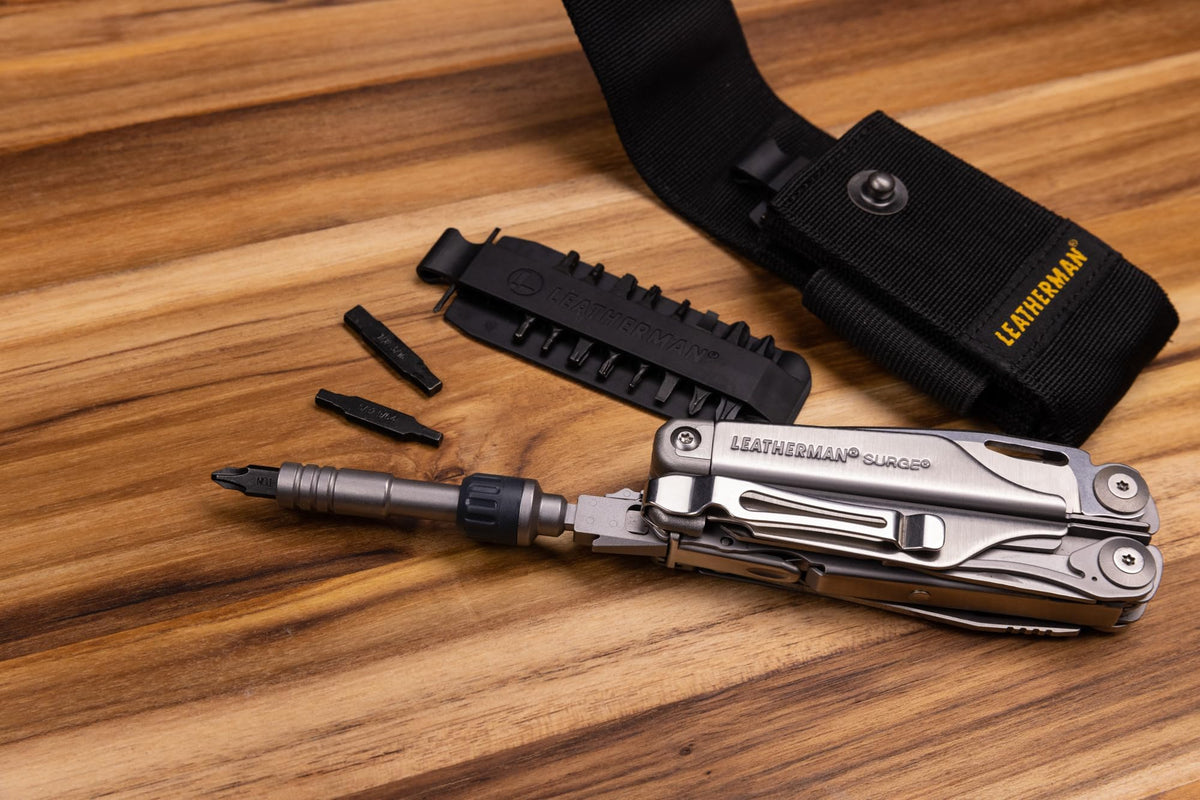 Leatherman Ratchet Driver replaceable bits ready for various tasks