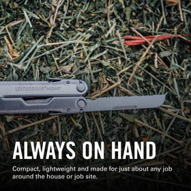 Leatherman Rebar compact tool on workspace ready for use