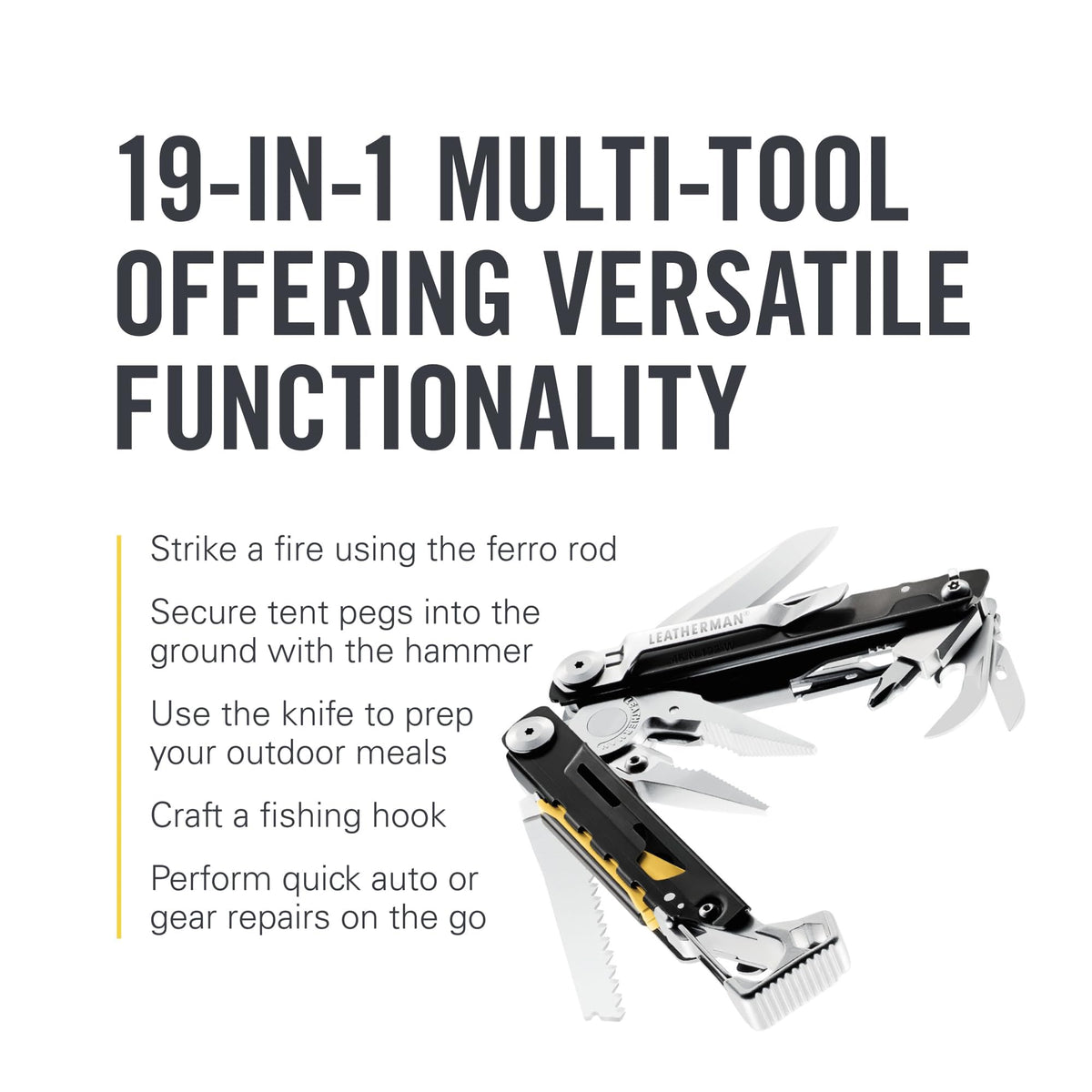 Leatherman Signal built-in fire starter in action for quick warmth.
